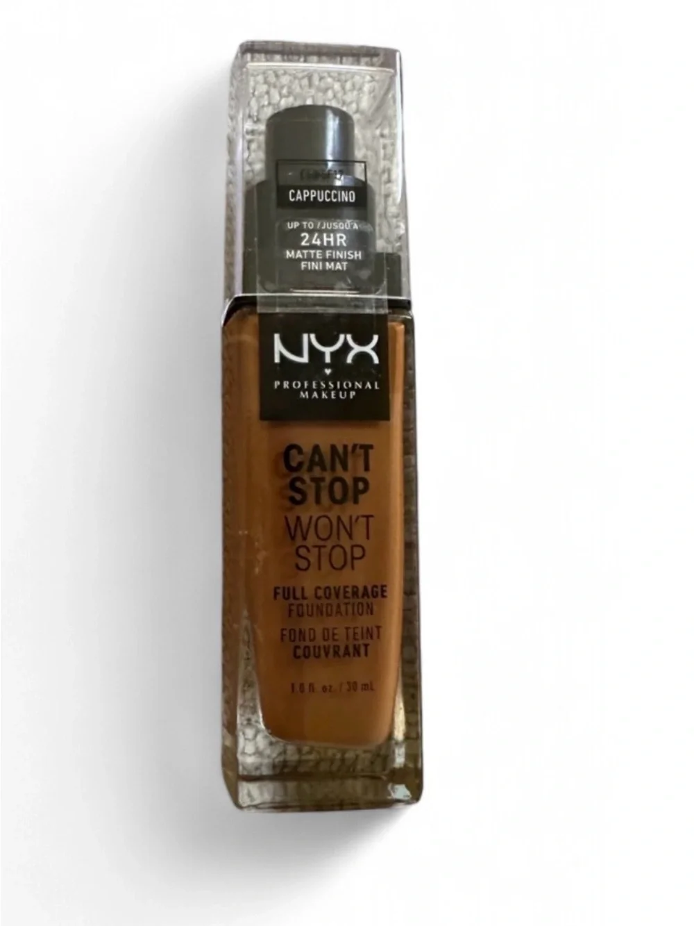 NYX Can't Stop Won't Stop Foundation 24HR Full Coverage Cappuccino NWT